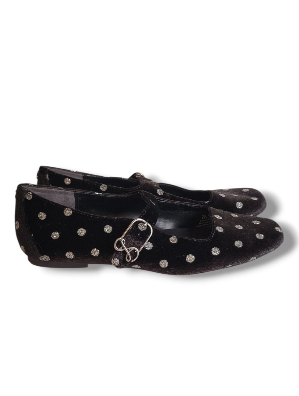 Sam & Libby Fredi Velvet Mary Jane Ballet Flats • Size 9.5 Polka Dot